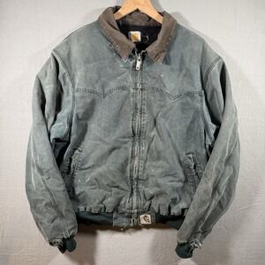 Vintage Carhartt J14 MOS Santa Fe Jacket Moss Green XL Quilted Western 24x28